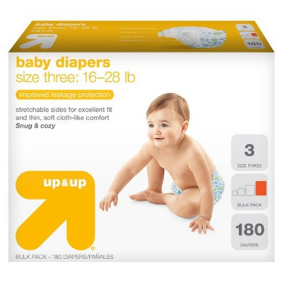 up & up Baby Diapers Size 3 180 ct