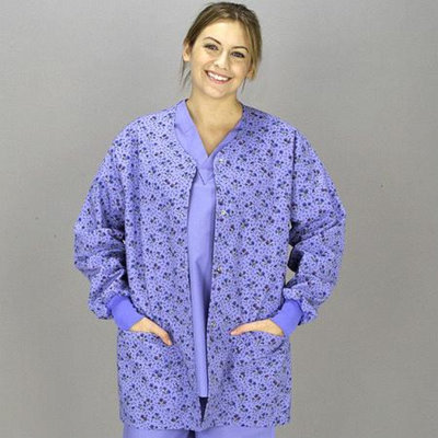 Medline Scrubs Scrub Jacket Ladies' Front Snap with Knit Cuff