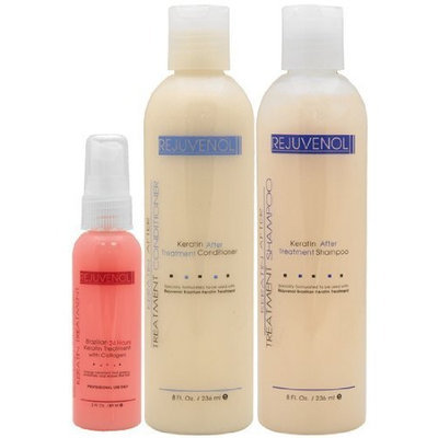 Rejuvenol Keratin Shampoo 8oz + Conditioner 8oz + 24 Hour Treatment 2oz Combo Set