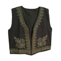 Yoga Trendz Indian Mens Black & Gold Embroidered Outerwear Vest