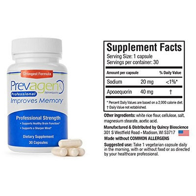 Quincy Bioscience - Prevagen 40 mg. - 30 Capsules