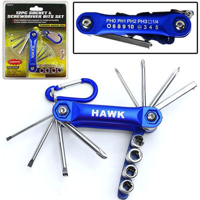 Trademark Commerce Trademark Tools 12 in 1 Phillips, Flathead and Socket Pocket