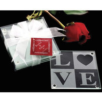 Kate Aspen Love Glass Coaster Gift Set (Set of 12)