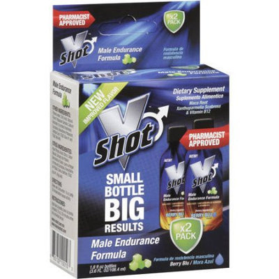 V Shot Male Endurance Formula, Berry Blu, 1.8 oz, 2ct