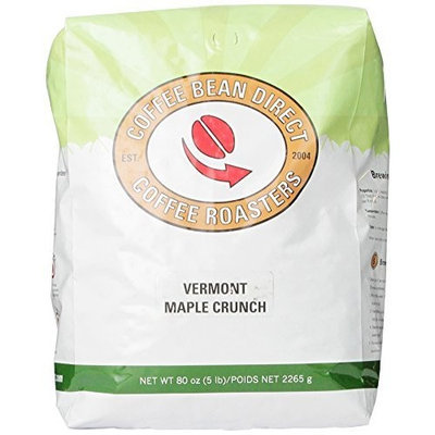 Coffee Bean Direct Vermont Maple Crunch Flavored, Whole Bean Coffee, 5-Pound Bag