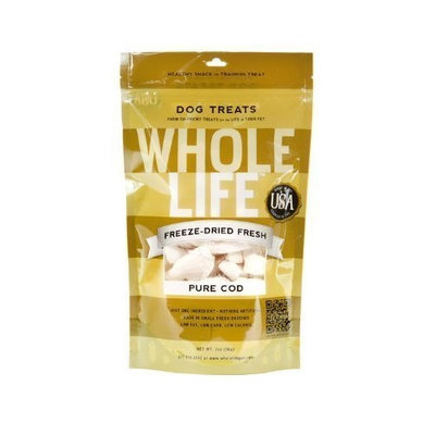 Whole Life Pet Products Whole Life Pet Single Ingredient USA Freeze Dried Cod Filet Treats for Dogs, 2-Ounce