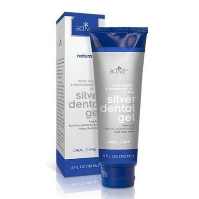 Activz 22ppm Silver Dental Gel 4 oz tube of Toothpaste.