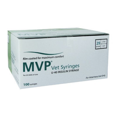 Masters Healthcare MVP Vet u-40 Insulin Syringes 29 Gauge .5cc 1/2 in - 100 ea