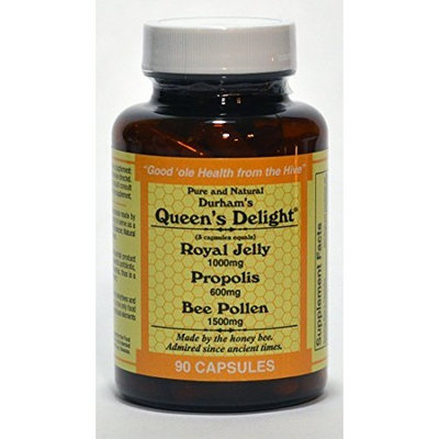 Durham's Bee Farm, Inc. Durham's Queen's Delight (Royal Jelly 1000mg, Propolis 600mg, Beepollen 1500mg) in 3 Daily Capsules