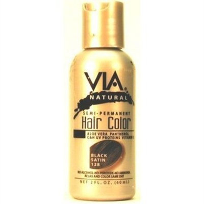 Via Natural Semi-Perm 2 oz. Color # 128 Black Satin