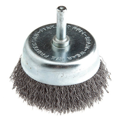 Forney 60005 Cup Brush Coarse Crimped Wire with 1/4 Inch Shank 2 1/2 Inch