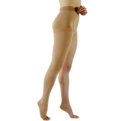 Sigvaris 500 Natural Rubber 40-50 mmHg Open Toe Unisex Thigh High Sock with Waist Attachment Size: M3, Leg: Right