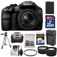 Sony Alpha A3000 Digital Camera & 18-55mm Lens with 32GB Card + Battery + Charger + Case + Filter + Tripod + Tele/Wide Lenses Kit