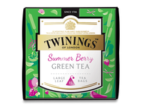 TWININGS™ OF LONDON DISCOVERY COLLECTION Summer Berry GREEN TEA LARGE LEAF PYRAMID TEA BAGS