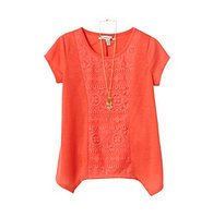 Speechless® Girls' 7-16 Short Sleeve Slub Tee With Lace