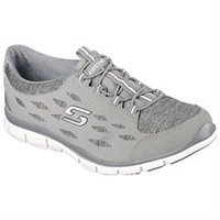 Skechers Women's Gratis Hit It Big Memory Foam Slip On Sneakers (Gray/White/Aqua) - 8.5 M