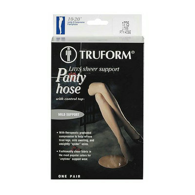 Truform Women's LITES Support (10-20 mm) Pantyhose w/ Control Top Tall