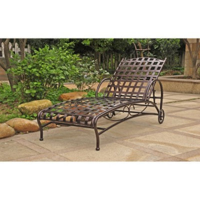 International Caravan Santa Fe Iron Patio Chaise Lounge - Bronze