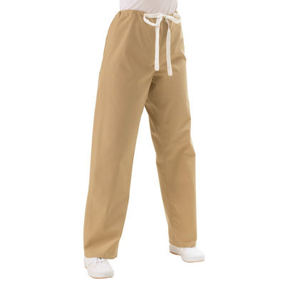 Medline Unisex Reversible Scrub Pants with Drawstring - Khaki