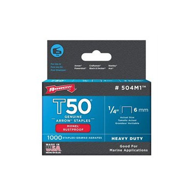 Arrow Fasteners Arrow Fastener Co. .25in. T50 Monel Staples 504M1