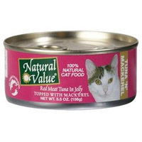Natural Value Cat Food - Red Meat Tuna in Jelly with Mackerel - 24 x 5.5 oz