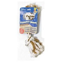 Aspen Booda Pet Products Booda Yummy 2 Knot Rope Bone Peanut Butter Large