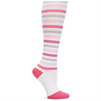 Striped Compression Trouser Sock Pink/grey/white