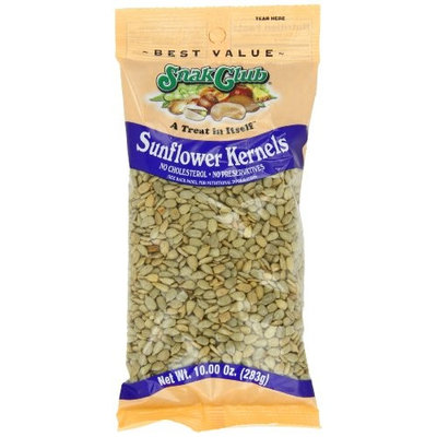Snak Club Sunflower Kernals, Salted, 10 Ounce (Pack of 6)