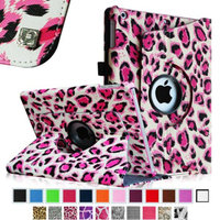 Fintie Rotating Stand Case Cover for iPad Air / iPad 5 (5th Generation), Leopard Magenta
