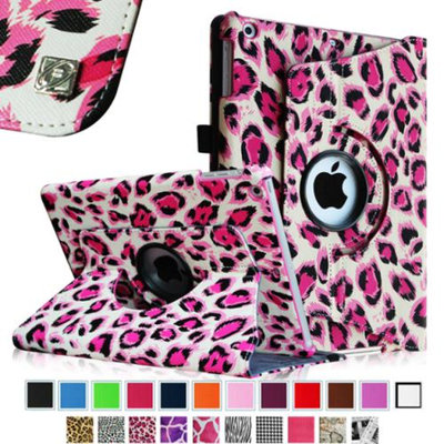 Fintie Rotating Stand Case Cover for iPad Air / iPad 5 (5th Generation), Leopard Magenta
