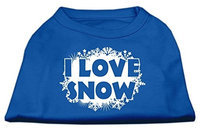 Ahi I Love Snow Screenprint Shirts Blue Sm (10)