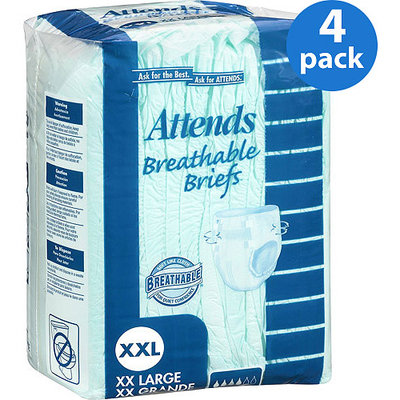 Attends Breathable XX Large Briefs, 12ct,4pk