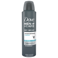 Dove Men+Care Dry Spray Antiperspirant Deodorant Stain Defense Clean 3.8 oz
