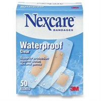3M Nexcare Waterproof Bandages, Assorted Sizes, 50/Box