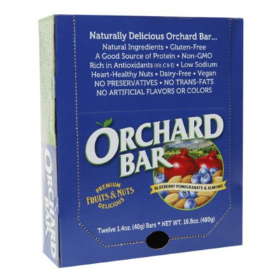 Orchard Bars Fruits & Nuts 12/1.4oz, Blueberry, Pomegranate & Almond Bar, 16.8 oz