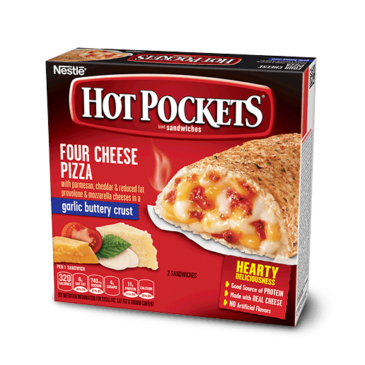 Hot Pockets Sandwiches Four Cheese Pizza Garlic Buttery Seasoned Crust