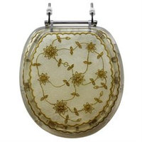 Trimmer Polyresin Toilet Seat with Laced Flowers