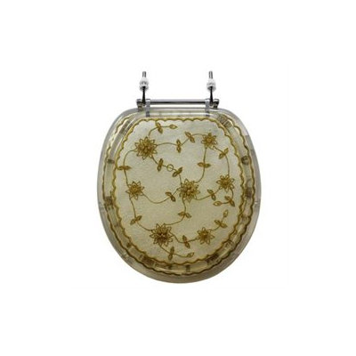 Trimmer Polyresin Toilet Seat with Laced Flowers