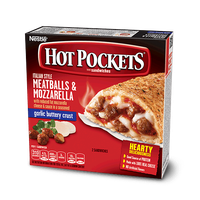 Hot Pockets Sandwiches Meatballs & Mozzarella Garlic Buttery Seasoned Crust