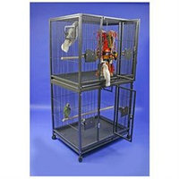 A & E Cage Co Large Double Stack Bird Cage Color: Platinum