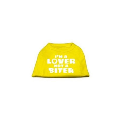 Ahi I'm a Lover not a Biter Screen Printed Dog Shirt Yellow XXL (18)