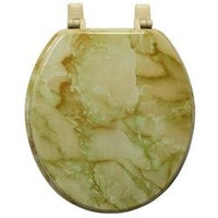 Trimmer Marbleized Molded Wood Toilet Seat in Pink