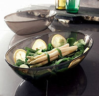 EMI Yoshi 112B Party Tray Black 1/2 gal Oval Salad Bowl 50 EA