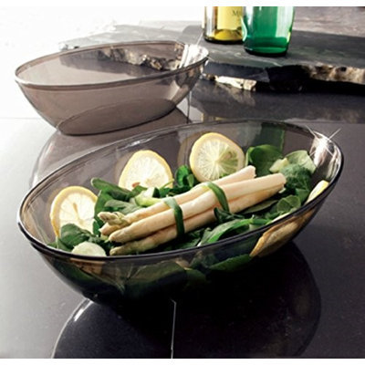 EMI Yoshi 112B Party Tray Black 1/2 gal Oval Salad Bowl 50 EA