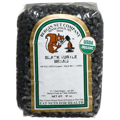 Bergin Nut Company Black Turtle Beans (Organic Black Beans), 16-Ounce Bags (Pack of 6)