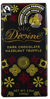 Divine Chocolate Dark Chocolate Hazelnut Truffle 3.5 oz