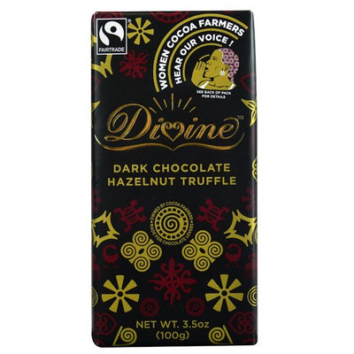 Divine Chocolate Dark Chocolate Hazelnut Truffle 3.5 oz