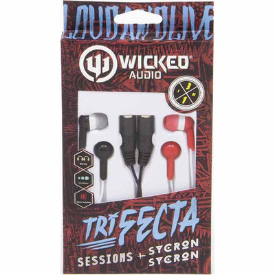 Wicked Audio Trifecta Headphones Bundle Black/Red - M-SQUARED
