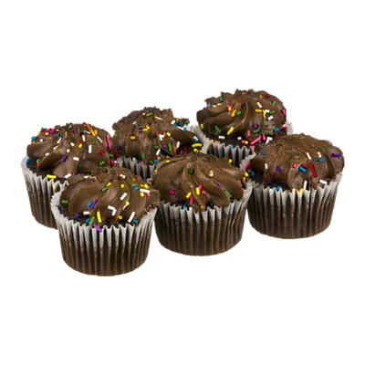 Bakery Cupcakes Chocolate with Chocolate Icing & Sprinkles - 6 CT