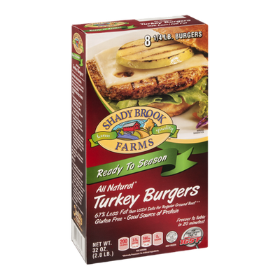 Shady Brook Farms All Natural Turkey Burgers Ready to Season - 8 CT